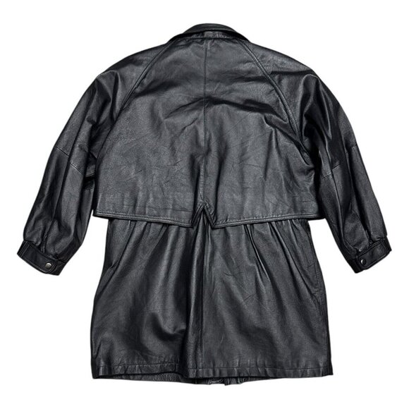 WILSONS LEATHER Luxury Designer Retro Lined Genuine LEATHER Coat Jacket Womens L - Picture 2 of 5